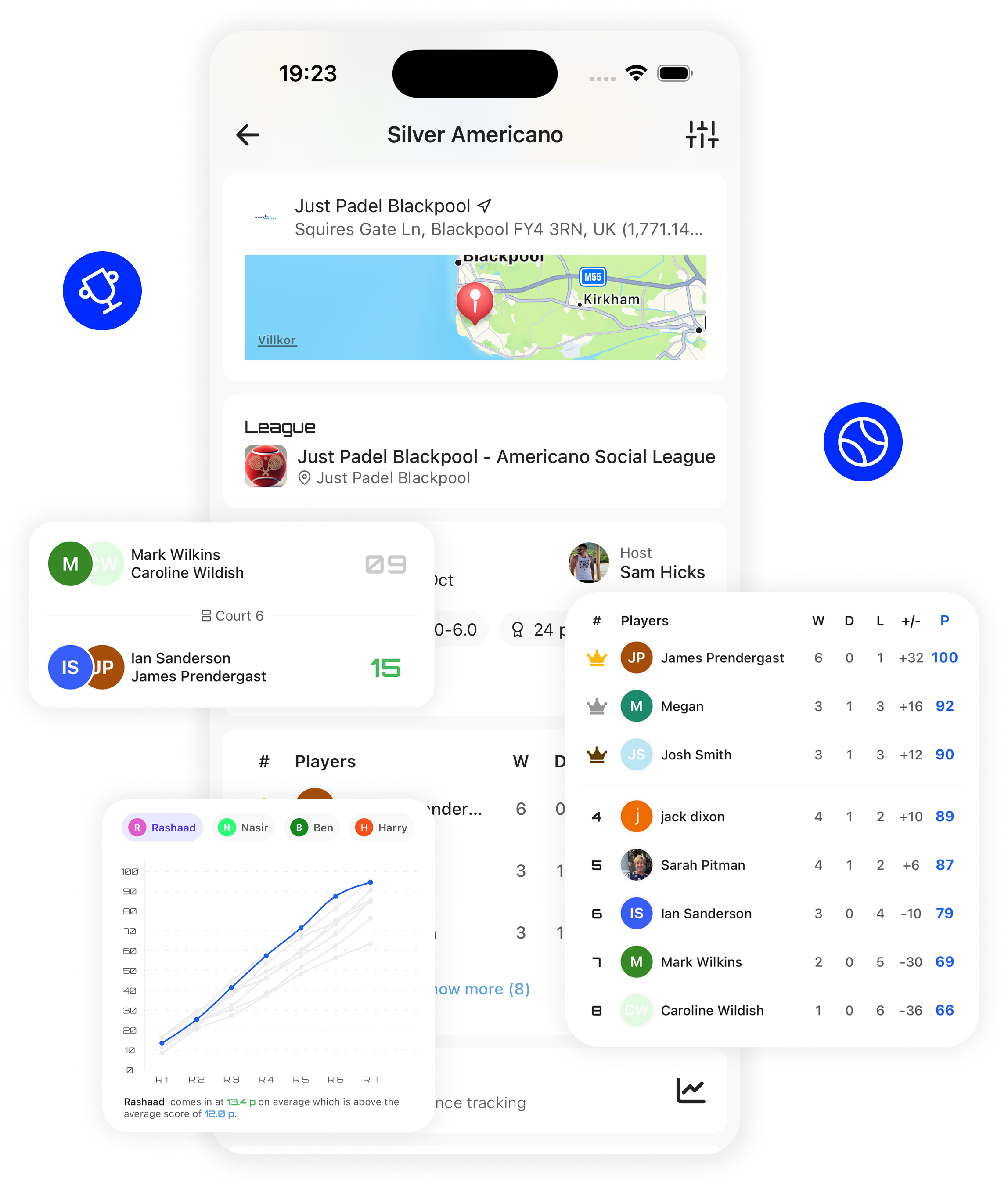 Padel tournament matches