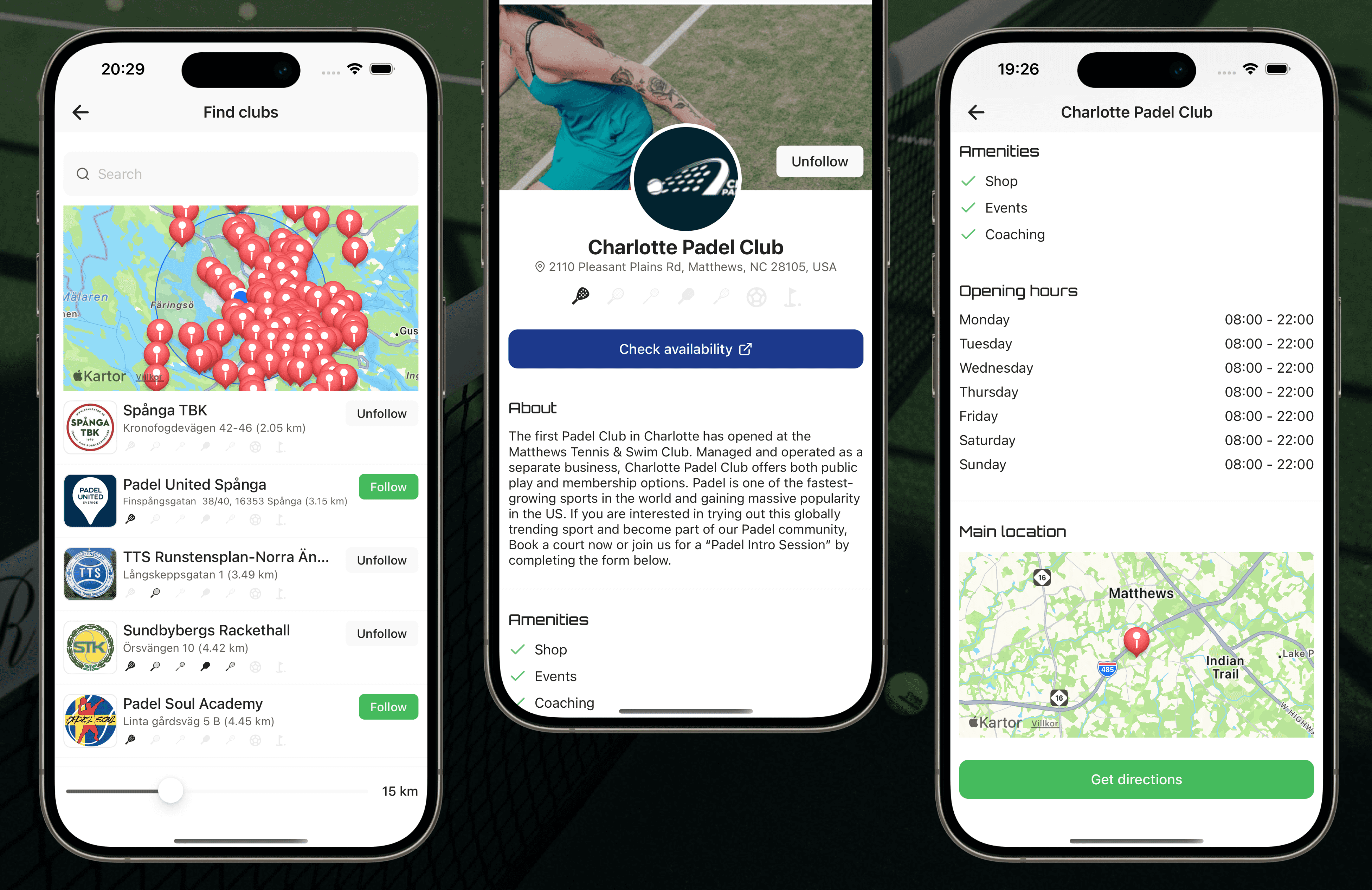 Padel clubs worldwide